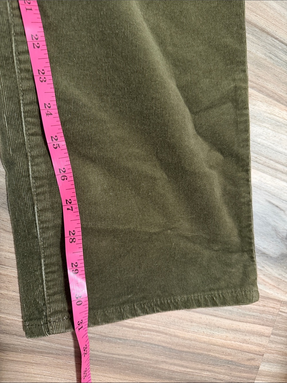 NWT Talbots Olive Green Corduroy Straight Leg Pant Women 16 High-Waist Slimming - Picture 8 of 10